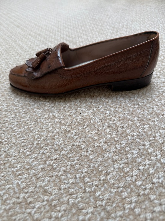 Bally Brown Ostrich Tassel Kiltie Loafers main image 6